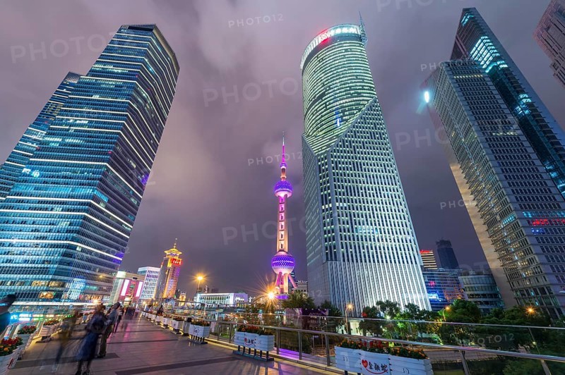 Pudong financial district by night