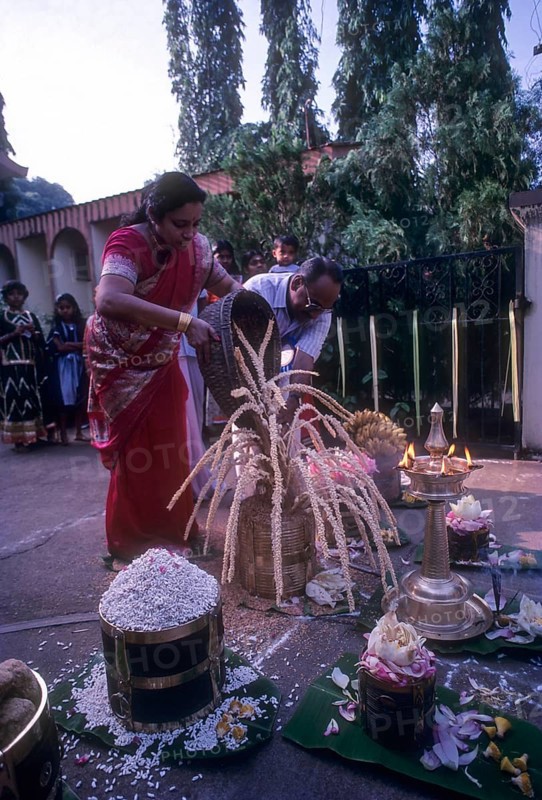 Cornucopia offerings to the deity in Trichurpooram festival
