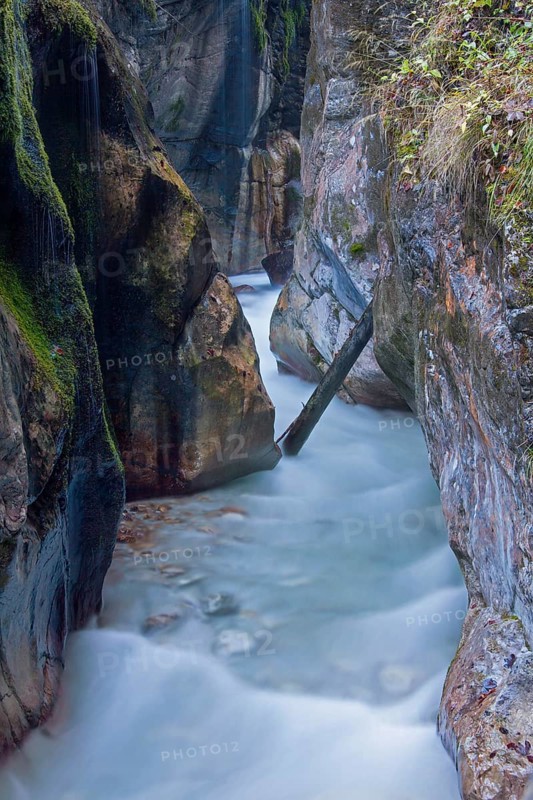 Stream flowing through the Wimbachklamm gorge in Ramsau near Berchtesgaden