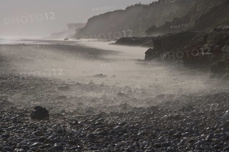 Windswept sand on beach