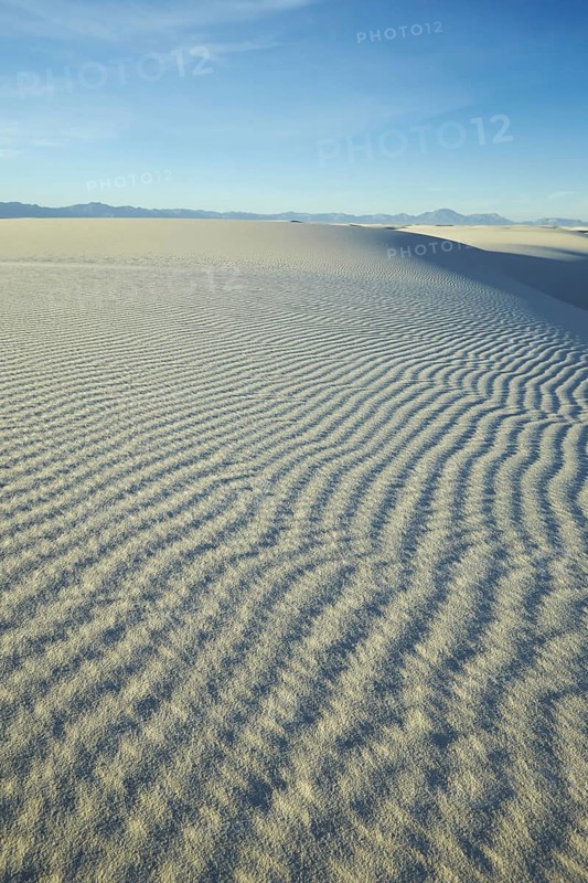 View of gypsum dunes with windblown ridges