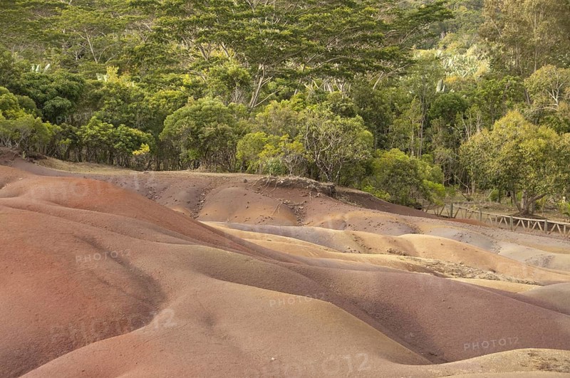 View of sand dunes comprising of different coloured sands