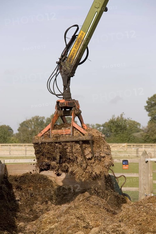 Removal of horse manure from the stable yard