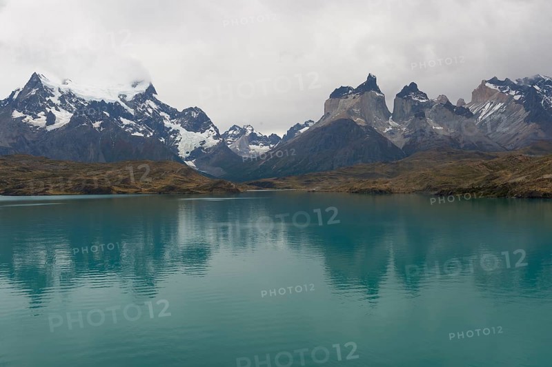 Reflection of the Cuernos del Paine in Lago Pehoe