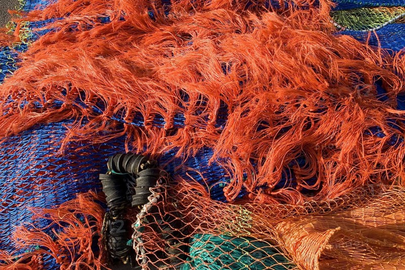 Fishing nets on the Whitstable harbour wall