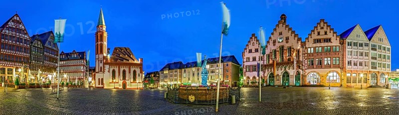 Frankfurt Roemer Evening Panorama Germany