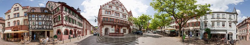 Weinheim Panorama with Town Hall Germany