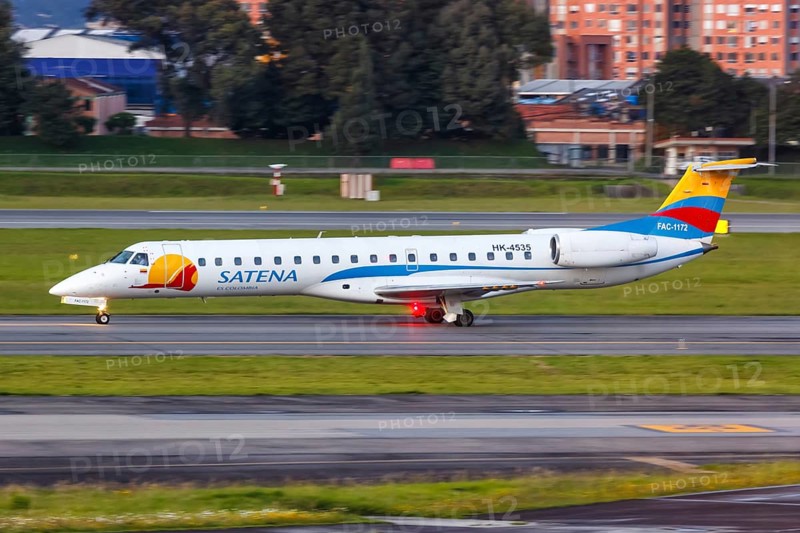 A SATENA Embraer ERJ 145 aircraft with registration HK-4535 at Bogota Airport