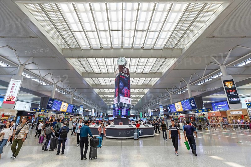 Shanghai Hongqiao railway station in China. Shanghai Hongqiao is the largest railway station in Asia