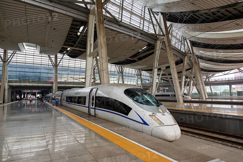 Siemens Velaro CN CRH3 high speed train at Beijing South Railway Station in Beijing