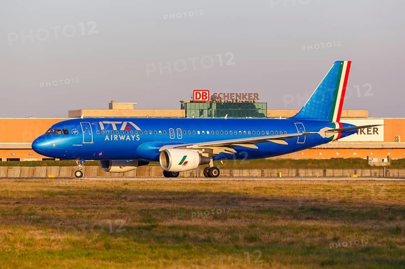 An Airbus A320 aircraft of ITA Airways with registration EI-EIA at Milan Linate Airport