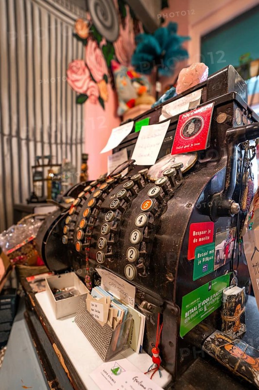 Historical cash register of a shop