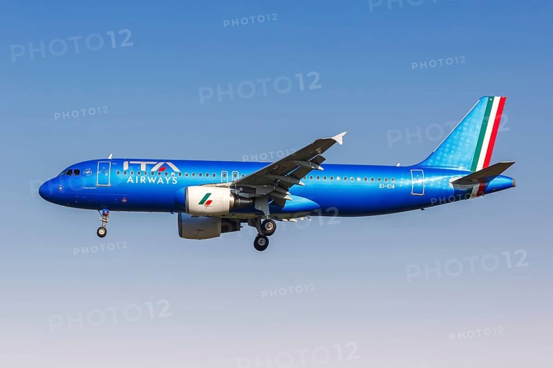 An Airbus A320 aircraft of ITA Airways with registration EI-EIA at Milan Linate Airport