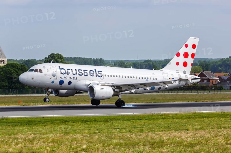 An Airbus A319 aircraft of Brussels Airlines with registration number OO-SSL at Brussels Airport