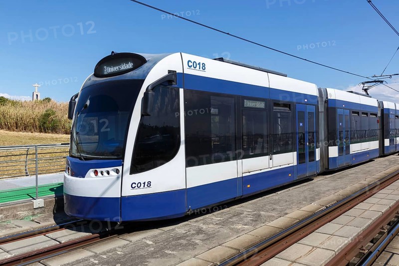 Modern Siemens Combino light rail system Metro Sul do Tejo tramway public transport transport transport in Lisbon