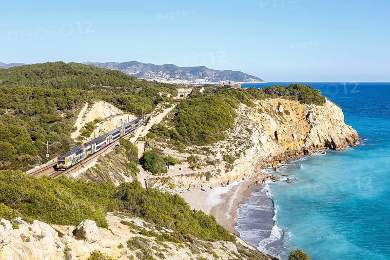Rodalies de Catalunya RENFE commuter train near Sitges