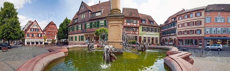 Ladenburg Market Place Panorama Germany