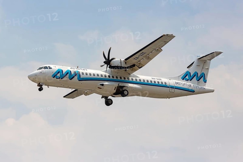 An Aeromar ATR 72-600 aircraft with registration XA-UZE at Mexico City Airport