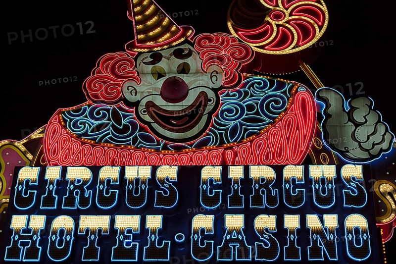 Illuminated sign at night