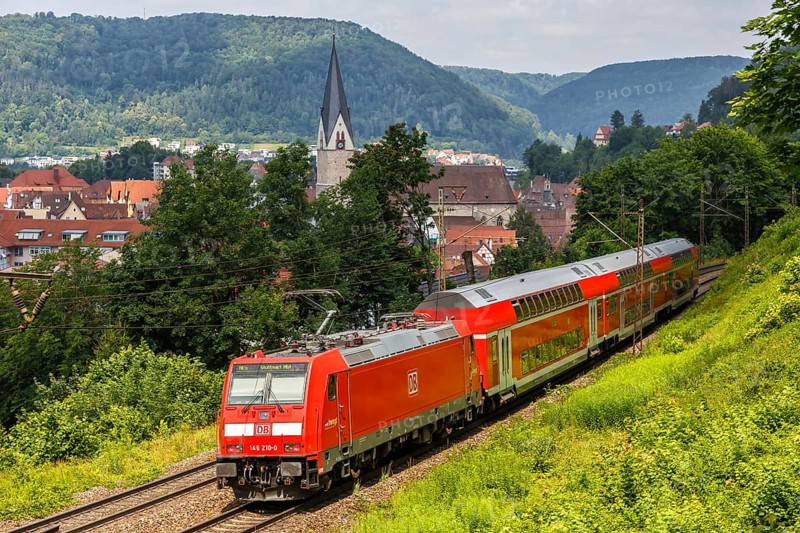 Regional train Regional train of bwegt by Deutsche Bahn on Geislinger Steige near Geislingen