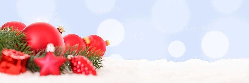Christmas Red Christmas Balls Christmas Decoration Banner Decoration Snow Text Free Space Copyspace Copy Space