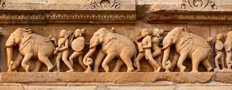 Stone carving bas relief panorama
