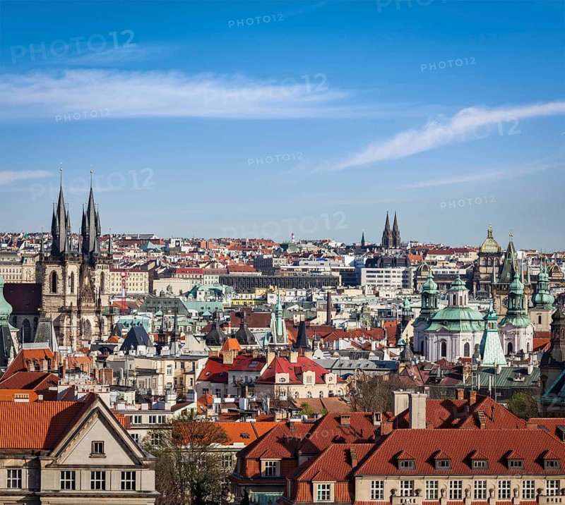 Aerial view of Prague