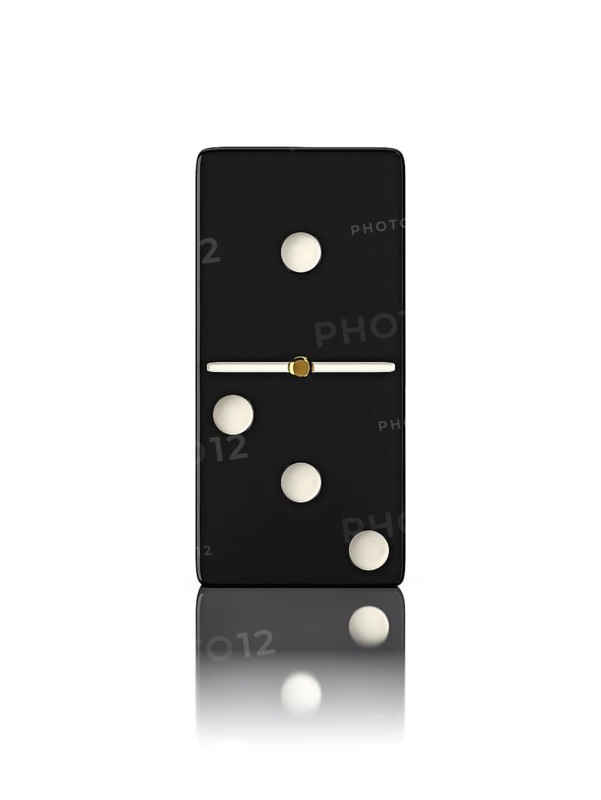 Domino game bone close up isolated on white