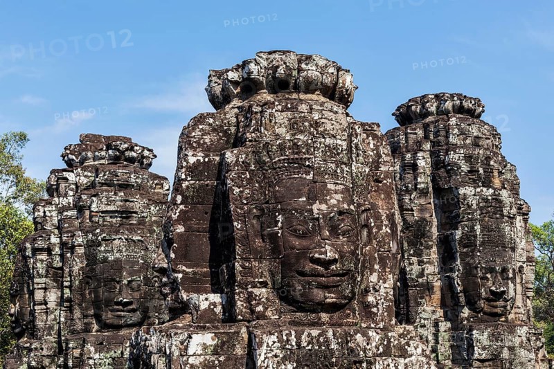 Ancient stone faces of Bayon temple