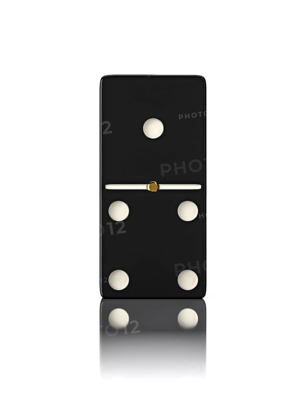 Domino game bone close up isolated on white