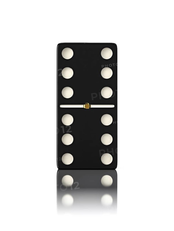Domino game bone close up isolated on white