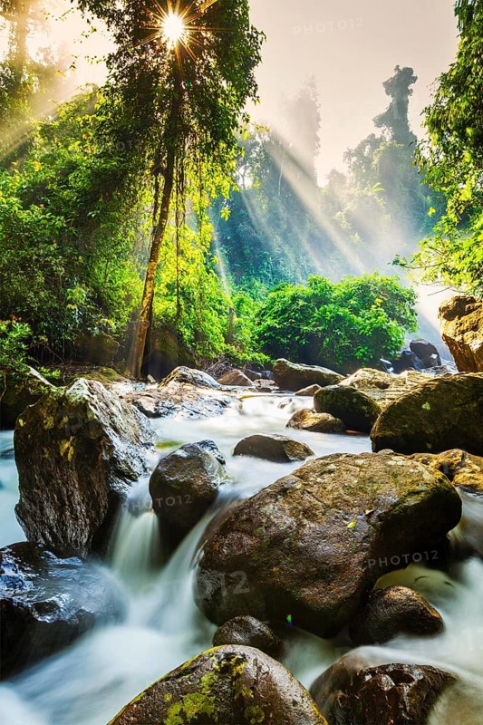 Tropical waterfall Phnom Kulen