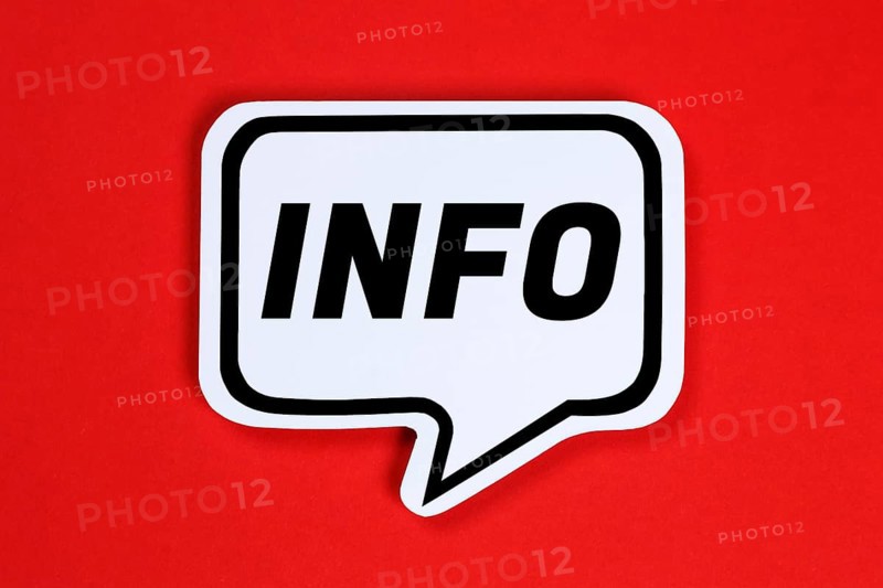 Info Information Help Information Support in Speech Bubble Communication Concept Talk in Stuttgart