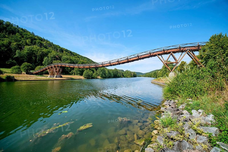 Wooden bridge near Essing over the Main-Danube Canal