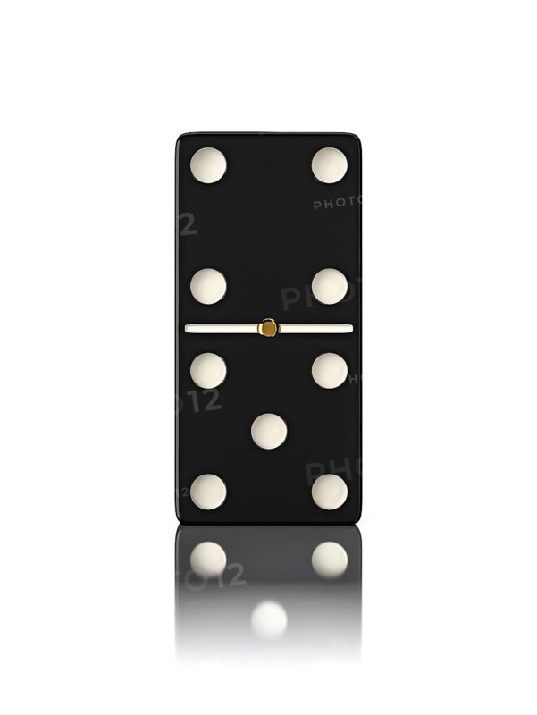Domino game bone close up isolated on white