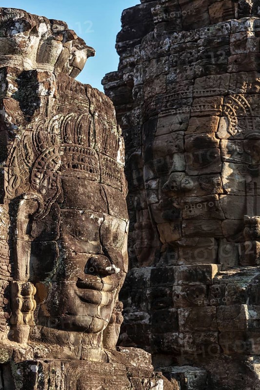 Ancient stone faces of Bayon temple