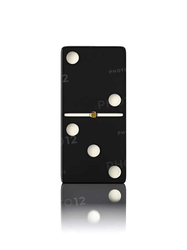 Domino game bone close up isolated on white