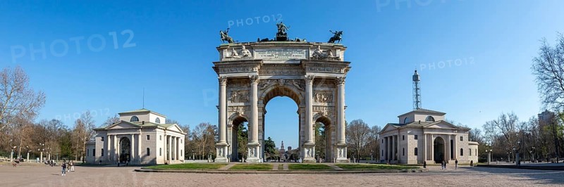Arco Della Pace Milano Peace Arch Triumphal Arch Gate Travel City Panorama in Milan