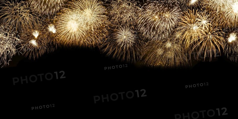 New Year's Eve fireworks New Year's Eve text free space copyspace gold golden background banner New Year New New backgrounds in Stuttgart