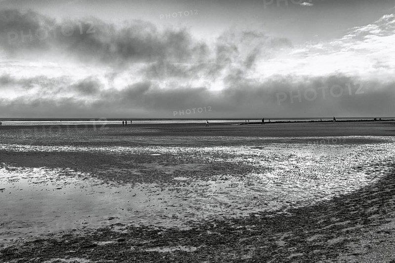 View of the dreary Wadden Sea in autumn