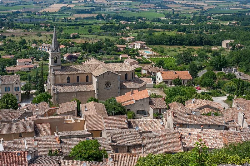 Village view with the church eglise haute