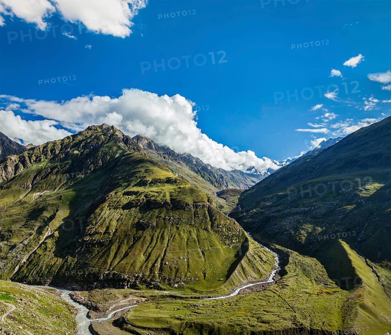 Himalayan valley in Himalayas. Lahaul valley