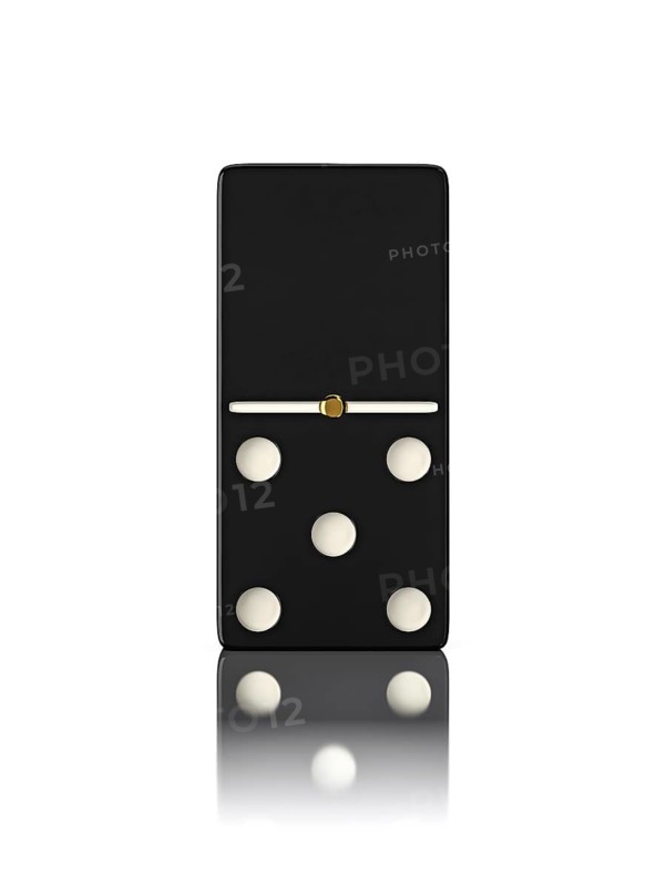 Domino game bone close up isolated on white