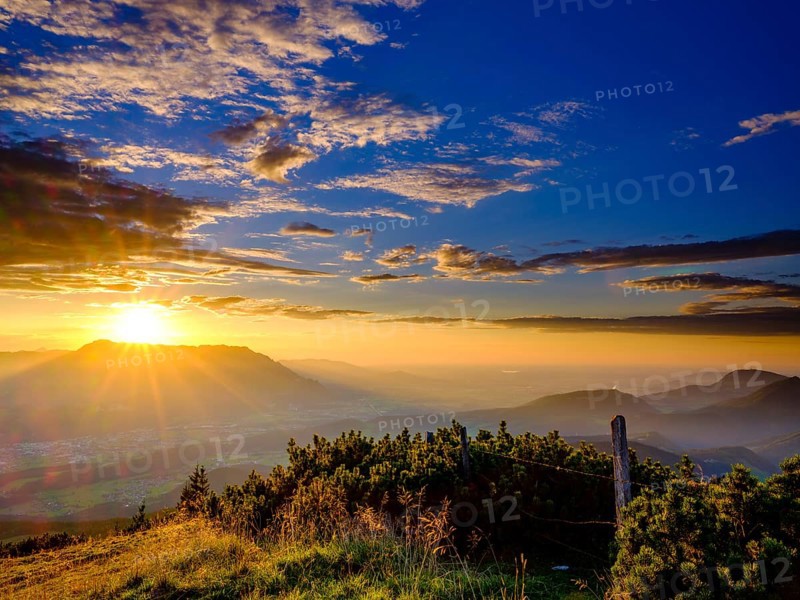 Sunset with cumulus cloud