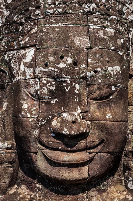 Ancient stone face of Bayon temple