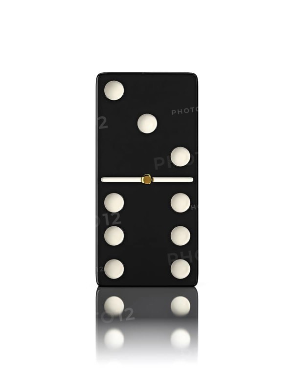 Domino game bone close up isolated on white