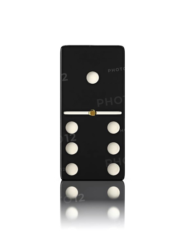 Domino game bone close up isolated on white