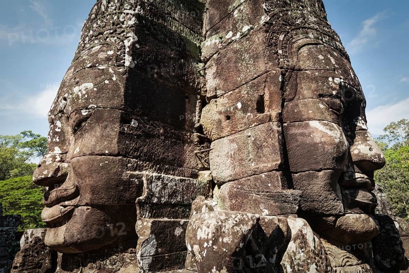 Ancient stone faces of Bayon temple