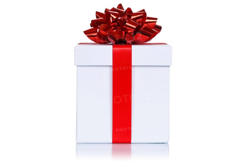 Birthday Christmas Gift Christmas present Birthday gift box white cut out isolated in Stuttgart