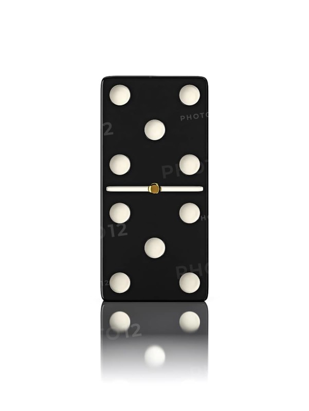 Domino game bone close up isolated on white
